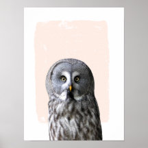 Uil kinderkamer muur kunst dier portret