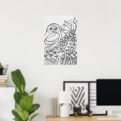 Uil kleuren poster 16 "x24" poster (Thuiskantoor)