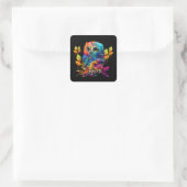 UIL KLEURRIJK ABSTRACT VIERKANTE STICKER (Tas)