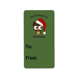 Uil komt met Kerstmis thuis! Etiket