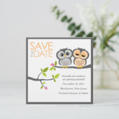 Uil Koppel Trouw Datum Bewaren Save The Date (Staand voorkant)