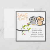 Uil Koppel Trouw Datum Bewaren Save The Date (Voorkant / Achterkant)