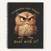 Uil Koppig Deal Met Het Schattig Schattig Grappig Notitieboek (Voorkant)