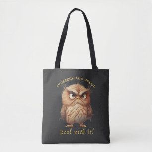Uil Koppig Deal Met Het Schattig Schattig Grappig Tote Bag