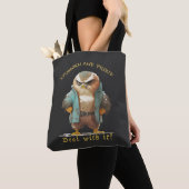 Uil Koppig Deal Met Het Schattig Schattig Grappig Tote Bag (Dichtbij)