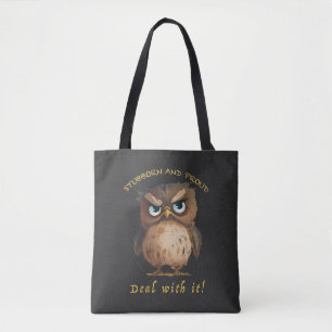 Uil Koppig Deal Met Het Schattig Schattig Grappig Tote Bag