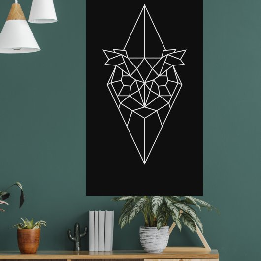 Uil kunst geometrisch ontwerp dier modern abstract poster (Woonkamer 1)