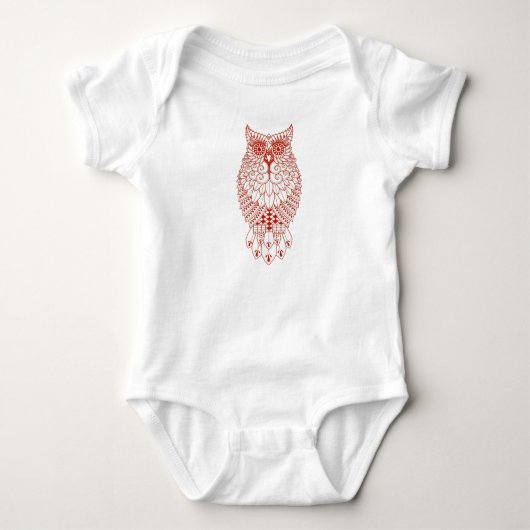 Uil kunst ontwerp baby romper (Voorkant)