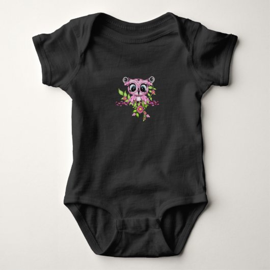 Uil kunst ontwerp baby romper (Voorkant)