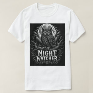 Uil Kunst T-Shirt Nachtwaker Wijze Vogel Vinta