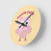 Uil Kutje Roze Uil Wandklok (Hoek)