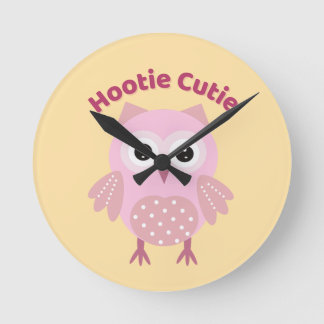 Uil Kutje Roze Uil Wandklok