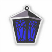 Uil Lantaarn Sticker - Donkerblauw (Voorkant)