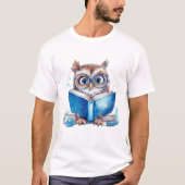Uil Lees boek T-shirt (Voorkant)