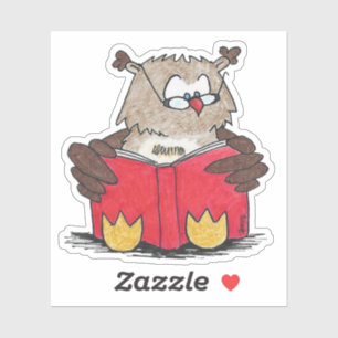 Uil leest sticker