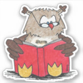 Uil leest sticker (Voorkant)