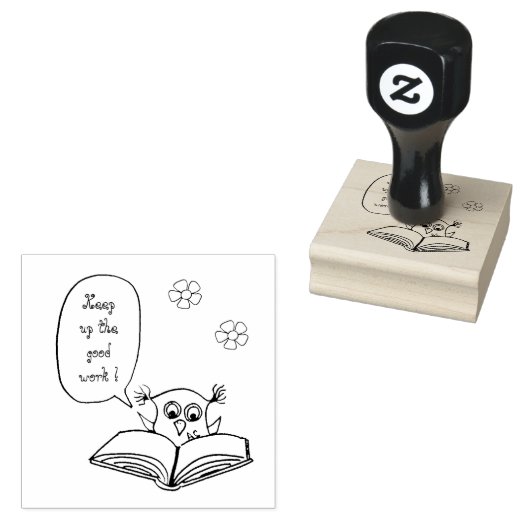 Uil leraar aangepaste houtkunst stempel (Gestempeld)