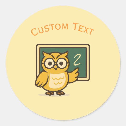 Uil Leraar Ronde Sticker (Voorkant)
