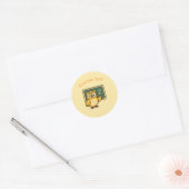 Uil Leraar Ronde Sticker (Envelop)