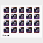 Uil Leuke Grappige Vogelkunst Wildlife Creationart Vierkante Sticker (Vel)
