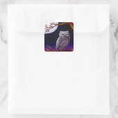Uil Leuke Grappige Vogelkunst Wildlife Creationart Vierkante Sticker (Tas)