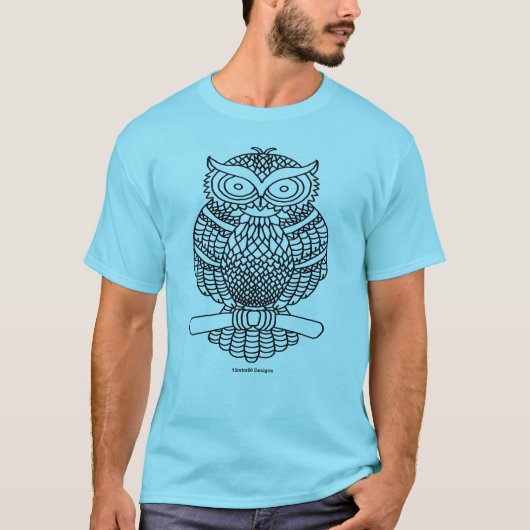 Uil (levendig) - Heren Basic T-Shirt (Voorkant)