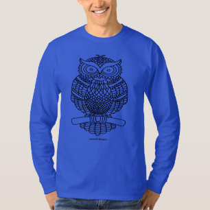 Uil (levendig) - Herenoverhemd met lange mouwen T-shirt
