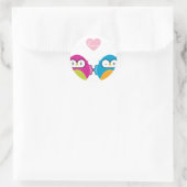 UIL LIEFDE :: helder meisje + jongen Ronde Sticker (Tas)