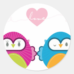 UIL LIEFDE :: helder meisje + jongen Ronde Sticker