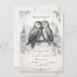 Uil Liefde Rustiek RSVP Notitiekaartje