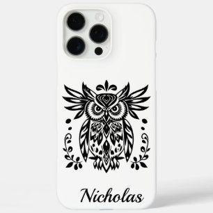 Uil Liefhebbers Rustieke Bossen Zwart Wit Boheems iPhone 16 Pro Max Hoesje