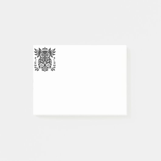 Uil Liefhebbers Rustieke Bossen Zwart Wit Boheems Post-it® Notes (Voorkant)