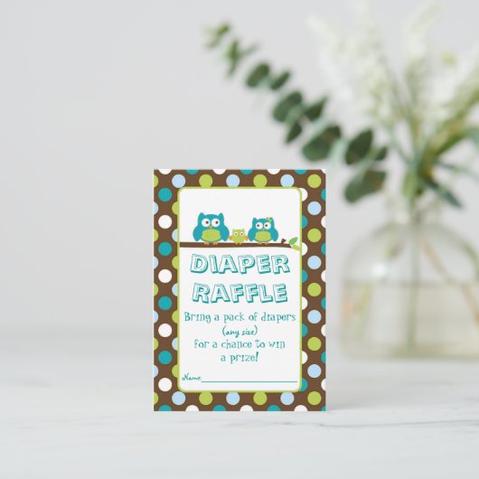 Uil Luier Raffle Kaarten (Staand voorkant)