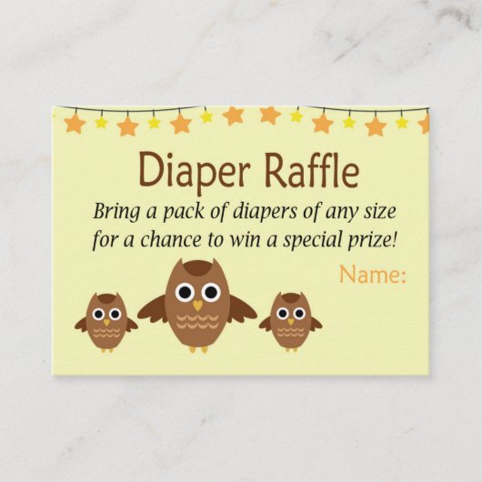 Uil Luiers Tombola Tickets (Voorkant)