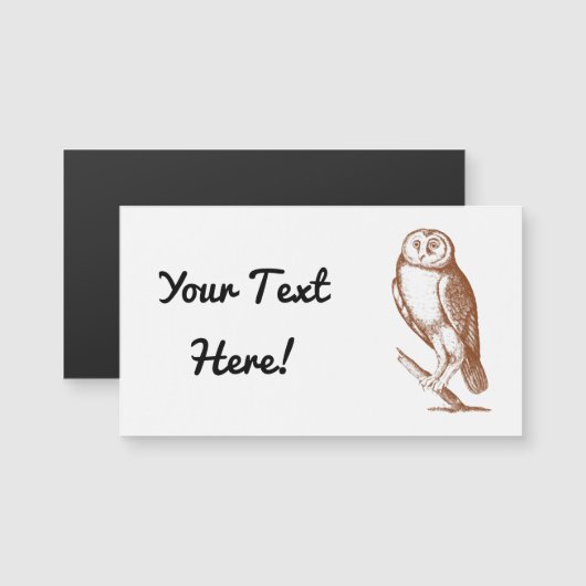  uil magnetisch Visitekaartje (Voorkant / Achterkant)