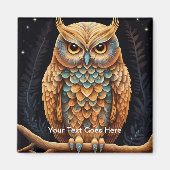 Uil manieren kijken over je koelkast magneet (Voorkant)