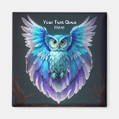 Uil manieren kijken over je koelkast magneet (Voorkant)