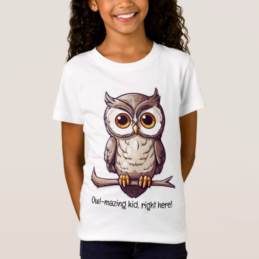 Uil-mazing kind, hier! v5 | T-shirt voor meisjes (Voorkant)