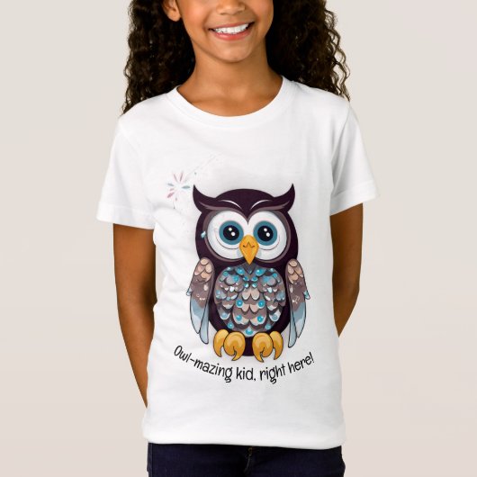 Uil-mazing kind, hier! v7 | T-shirt voor meisjes (Voorkant)