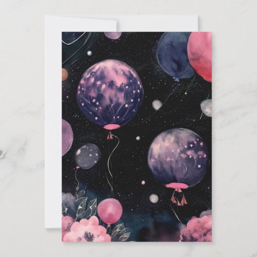 Uil meisje eerste verjaardag uitnodiging (Achterkant)