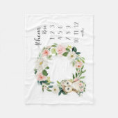 Uil Meisje Milestone Deken, Uil Maandelijks Baby B Fleece Deken (Voorkant)