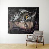 Uil Meisje Tapestry Wandkleed (In Situ (horizontaal))