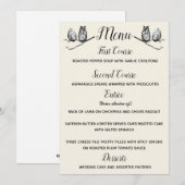 Uil menu in landelijke stijl kaart (Voorkant / Achterkant)