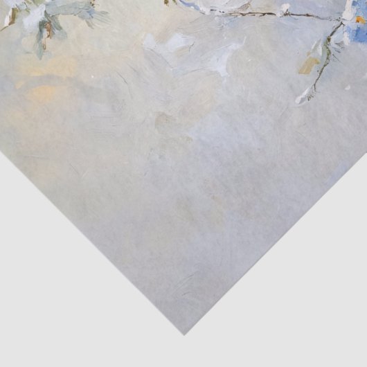 Uil met blauwe bloemen schilderij Decoupage Tissuepapier (Detail)