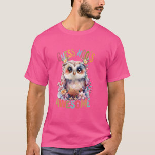 Uil met bloemen schattige uilen vliegend dier ocht t-shirt