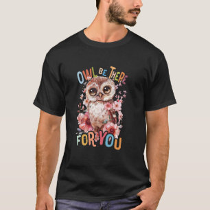 Uil met bloemen schattige uilen vliegend dier ocht t-shirt