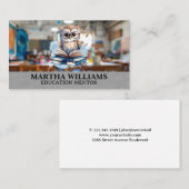 Uil met boeken | onderwijsklaslokaal visitekaartje (Voorkant / Achterkant)