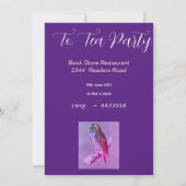 uil met boeken - theepartijuitnodiging kaart (Achterkant)