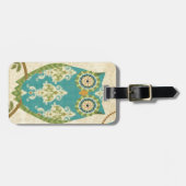 Uil met cirkelvormige patronen bagagelabel (Voorkant horizontaal)