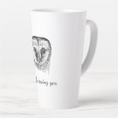 Uil met citaat latte mok (Rechterhoek)